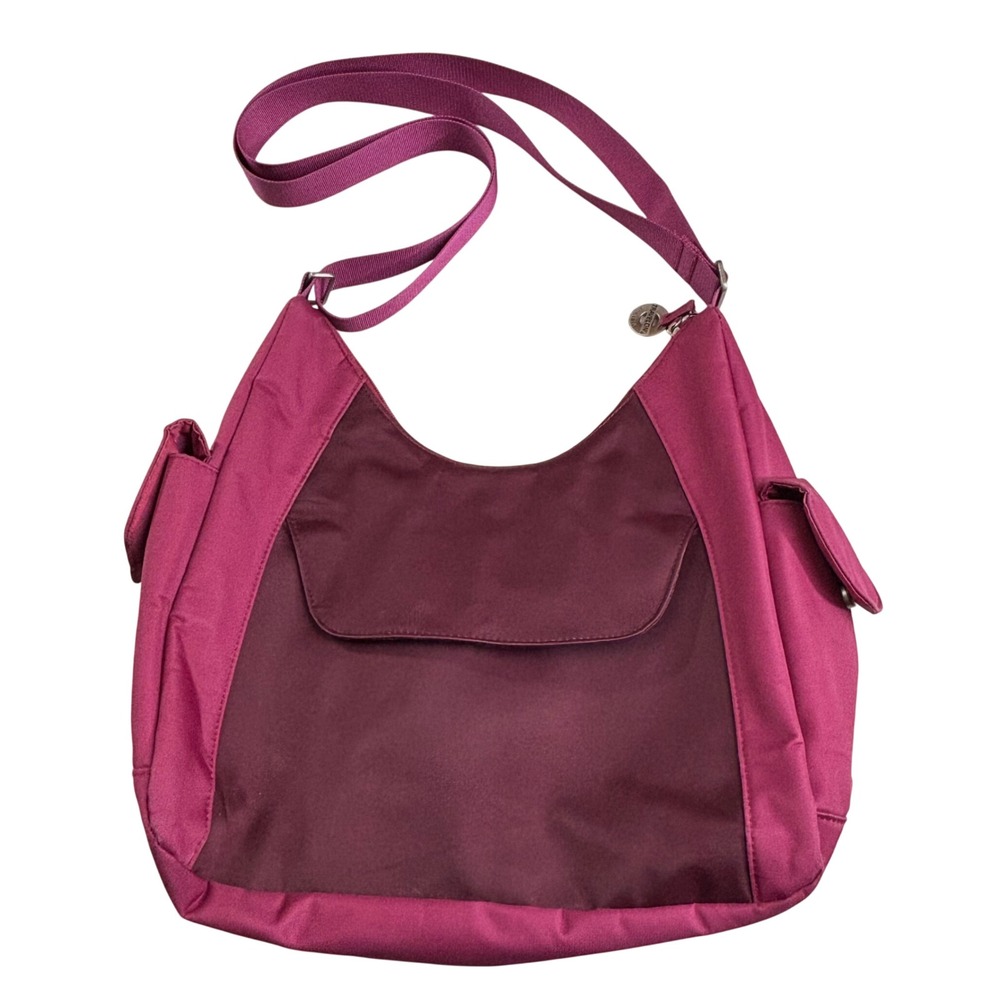 Travelon Anti-theft Magenta‎ Purple Nylon Crossbody Hobo Bag Travel Sporty